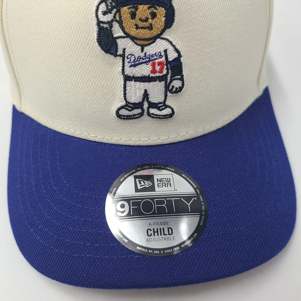 Child Los Angeles Dodgers Hat Snapback 9Forty New Era Cream Blue Shohei Ohtani